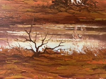 “Red Cliffs With Billabong” Untitled Oil Painting By Henk Guth 5
