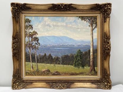 “View of Silvan Dam from Kalorama” Oil Painting By Richard Goulder 2