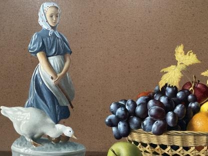 “Figure & Grapes” Untitled Tempera Oil Painting By Francis Dennis Ramsay 5
