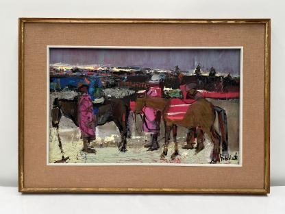 “Mountain Donkeys” Untitled Oil Painting By Sidney Goldblatt 1