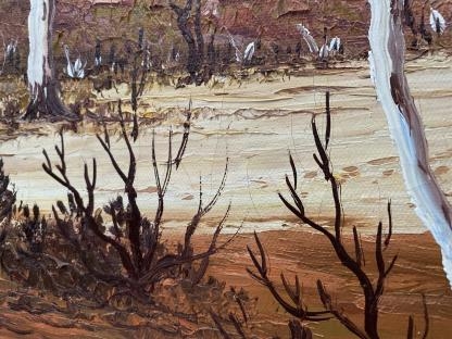 “Desert Billabong” Untitled Oil Painting By Henk Guth 3