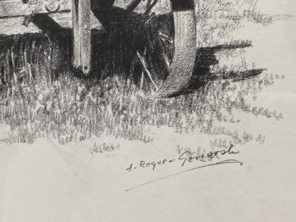 “The Farmyard” Untitled Pencil Drawing By Arno Rodger Geneish (European/Australian 1929-) 4