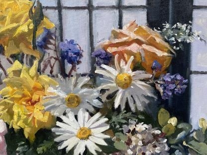 “Fresh Flowers” Still Life Oil Painting Judith Perrey (Australian 1927-2016) 12