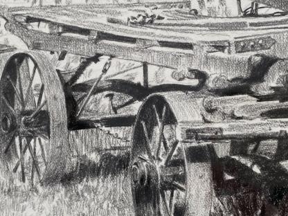 “The Farmyard” Untitled Pencil Drawing By Arno Rodger Geneish (European/Australian 1929-) 5