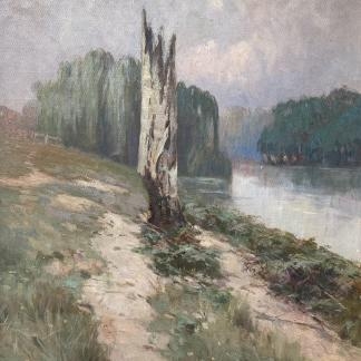 “The Stump” Untitled Oil Painting By William Delafield Cook Senior