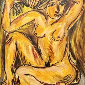 “Female Nude” Untitled Oil Painting By John De Burgh Percival (Australian 1923-2000)