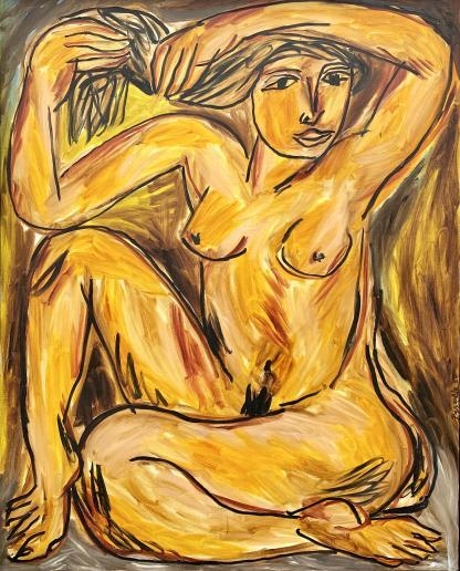 “Female Nude” Untitled Oil Painting By John De Burgh Percival (Australian 1923-2000)