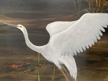 “Heron in Landscape” Oil Painting Gareth Jones Roberts (Australian 1935-2013) 5