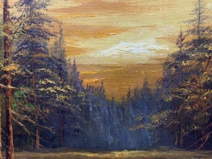 “Forest Lake” Untitled Oil Painting By Peter Tensley (American) 7