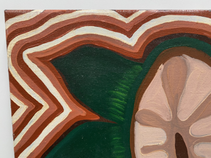 Original Aboriginal Oil Painting By Kanytjupai (Antjala) Robin (Australian/Aboriginal) “Desert Flower” (Untitled) 6