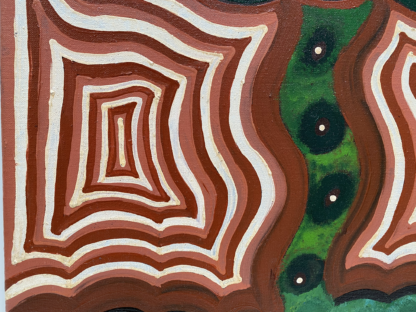 Original Aboriginal Oil Painting By Kanytjupai (Antjala) Robin (Australian/Aboriginal) “Desert Flower” (Untitled) 8