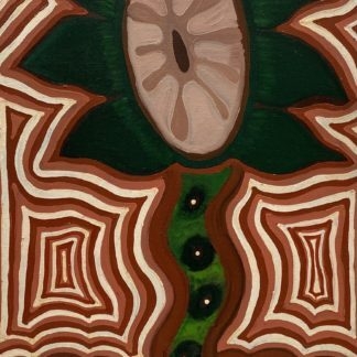 Original Aboriginal Oil Painting By Kanytjupai (Antjala) Robin (Australian/Aboriginal) “Desert Flower” (Untitled)