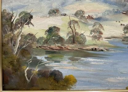 “Ovens River” Original Artwork Oil on Board Reg Shell (Australian) 5