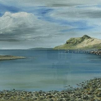 Artwork Painting By Alan Maas (Maryborough Australian 1930-) “Second Valley Jetty SA” Oil Painting