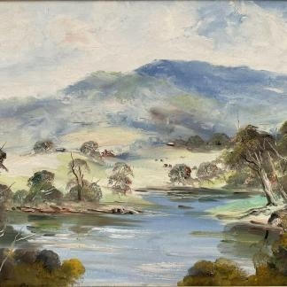 “Ovens River” Original Artwork Oil on Board Reg Shell (Australian) 1