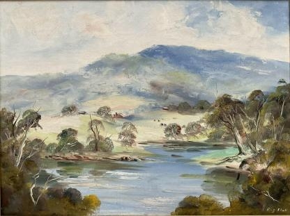 “Ovens River” Original Artwork Oil on Board Reg Shell (Australian) 1