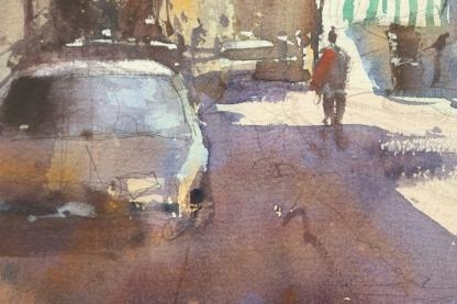 “Afternoon Shadows” Untitled Watercolour by Herman Pekel Signed Lower Left 5