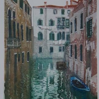 “Venice Scene” (untitled) Artwork Etching on Paper Silvio Cannizzo (Italy 1951-2013)1