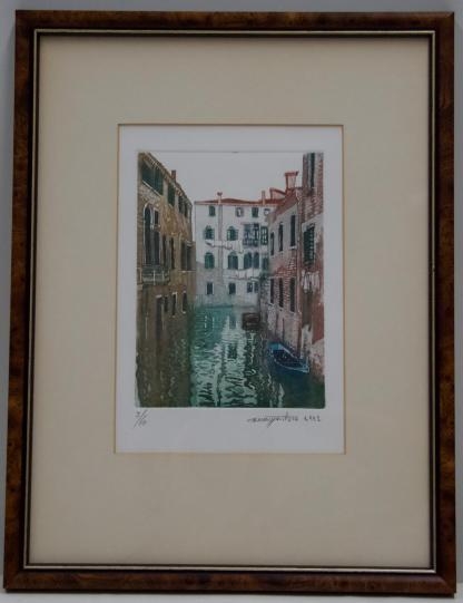 “Venice Scene” (untitled) Artwork Etching on Paper Silvio Cannizzo (Italy 1951-2013)11