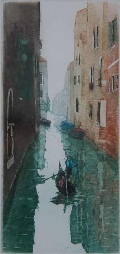 “Venice Alleyway” (untitled) Artwork Etching By Silvio Cannizzo (Italy 1951-) 3
