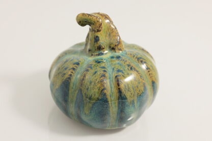 Hand Made Pottery Pumpkin Decorated With Our Wacky Wombat Glaze On Black Clay 3