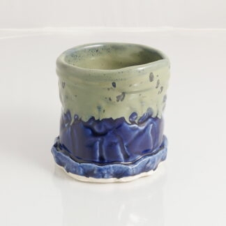 French Inspired Hand Made Brush Pot:Vase Decorated In Our Aussie Kelp Glaze 1