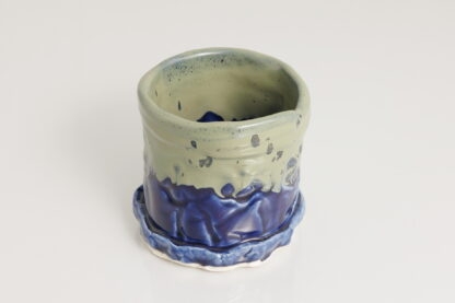 French Inspired Hand Made Brush Pot:Vase Decorated In Our Aussie Kelp Glaze 2