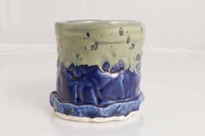 French Inspired Hand Made Brush Pot:Vase Decorated In Our Aussie Kelp Glaze 3