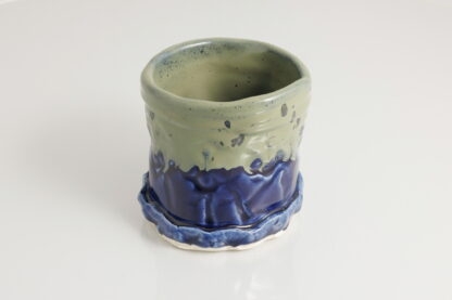 French Inspired Hand Made Brush Pot:Vase Decorated In Our Aussie Kelp Glaze 4