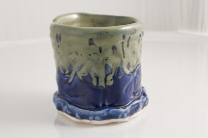 French Inspired Hand Made Brush Pot:Vase Decorated In Our Aussie Kelp Glaze 5
