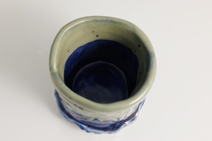 French Inspired Hand Made Brush Pot:Vase Decorated In Our Aussie Kelp Glaze 8