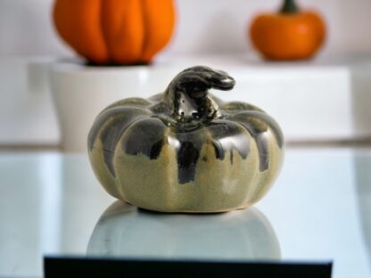 Hand Made Hand Built Halloween Style Pottery Pumpkin Decorated In Our Aussie Forest Glaze By Tmc Pottery
