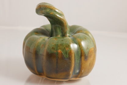 Hand Made Hand Built Mini Pumpkin Decorated In Our Rutile Blue & Green Cover Glaze 1