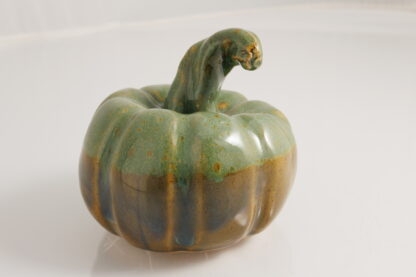 Hand Made Hand Built Mini Pumpkin Decorated In Our Rutile Blue & Green Cover Glaze 4
