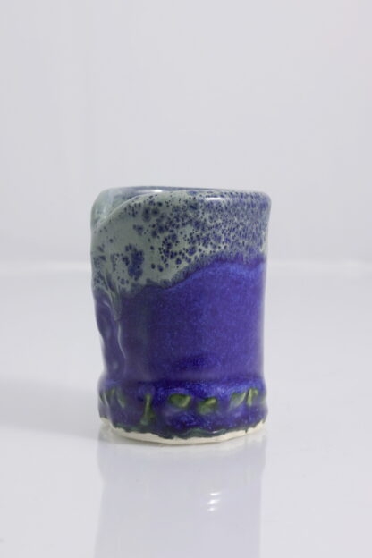 Hand Made Hand Built Small Bud Vase Decorated In Our Our Midnight Forest Glaze 4