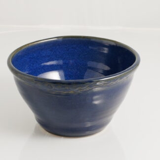 Hand Made Hand Throw Flower Pot Decorated With A Carved Rim And Our Blue Sapphire Glaze 1
