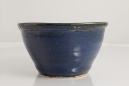 Hand Made Hand Throw Flower Pot Decorated With A Carved Rim And Our Blue Sapphire Glaze 3