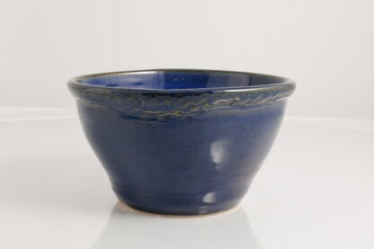 Hand Made Hand Throw Flower Pot Decorated With A Carved Rim And Our Blue Sapphire Glaze 4