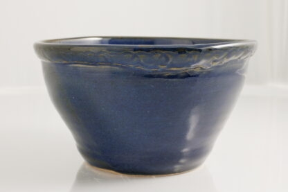 Hand Made Hand Throw Flower Pot Decorated With A Carved Rim And Our Blue Sapphire Glaze 5