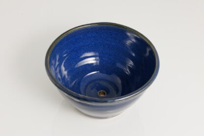 Hand Made Hand Throw Flower Pot Decorated With A Carved Rim And Our Blue Sapphire Glaze 7