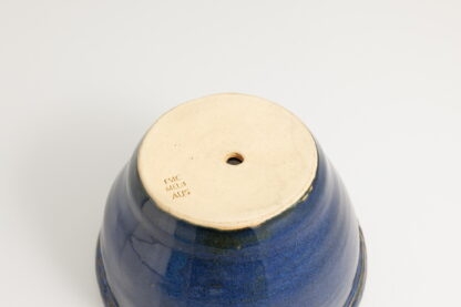 Hand Made Hand Throw Flower Pot Decorated With A Carved Rim And Our Blue Sapphire Glaze 9