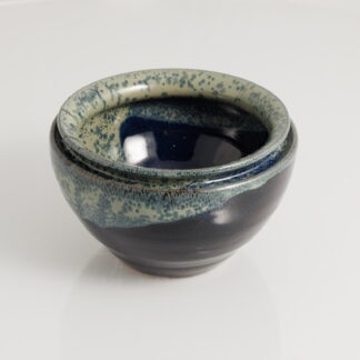 Hand Made Hand Throw Lipped Pottery Bowl Decorated In Our Black Hole Glaze 1