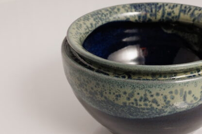 Hand Made Hand Throw Lipped Pottery Bowl Decorated In Our Black Hole Glaze 2