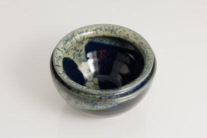 Hand Made Hand Throw Lipped Pottery Bowl Decorated In Our Black Hole Glaze 3