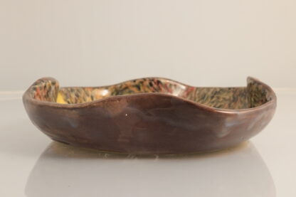 Hand Made Pottery Bowl Decorated With Gum Nuts, Gum Leaves & Hand Painted Starry Night Inspired Underglaze 7