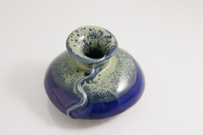 Hand Made Slab Built Art Vase Decorated In Our Aussie Kelp Glaze 1
