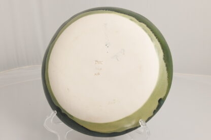 Hand Made Slab Built Pottery Dinner Plate Decorated In A Green Rutile Base With Sapphire Cover Glaze 15