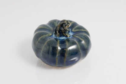 Hand Made Slab Built Pottery Pumpkin Decorated In Our Sapphire Base Glaze With Floating Blue Cover 3
