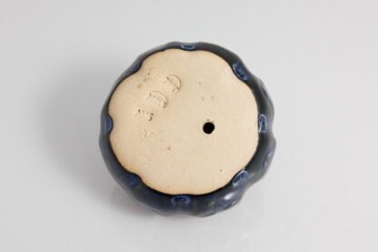 Hand Made Slab Built Pottery Pumpkin Decorated In Our Sapphire Base Glaze With Floating Blue Cover 8