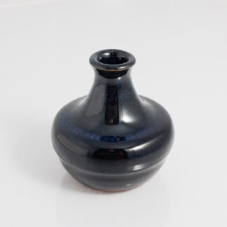 Hand Made Wheel Thrown Medium Pottery Flower Vase Decorated In Our Blue Sapphire Glaze On Red Mahogany Clay 1